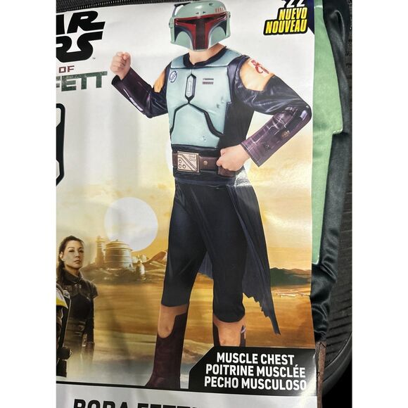 Star Wars Child Large Boba Fett Halloween Costume Jumpsuit, cape and Mask NEW - Picture 5 of 7